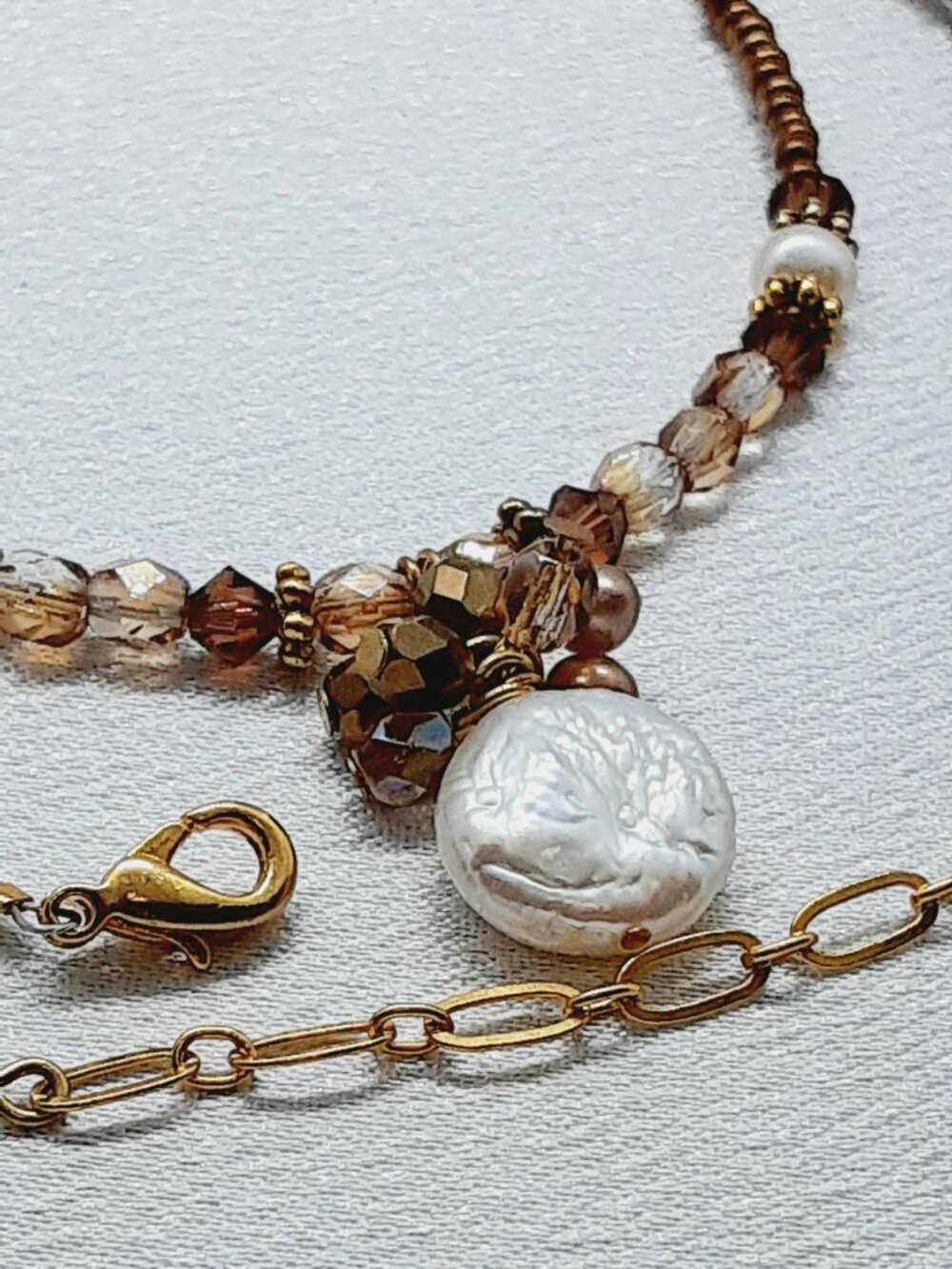 NEW 17 inch baroque pearl necklace - Picture 7 of 10